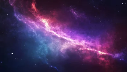 Keuken spatwand met foto Nebula and galaxies in space. Abstract cosmos background © waqar