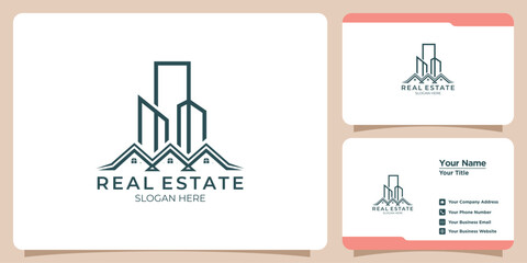 buildings real estate logos and business cards