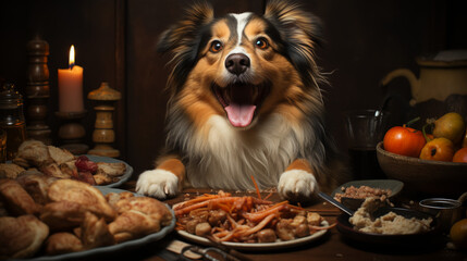 A photo for a dog food commercial ai generative - obrazy, fototapety, plakaty