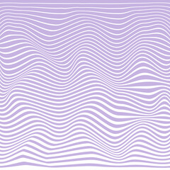 Wave design. Fluid white lines on purple background. Abstract form, template. Liquid stripes.  