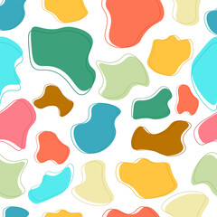 Geometric abstract background with blob shapes. Illustration for kids, modern colors, seamless pattern. Vector simple design	
