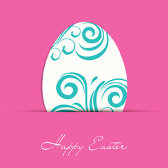 Beautiful Happy Easter Greeting Card Design with Paper Art Floral Egg Illustration.