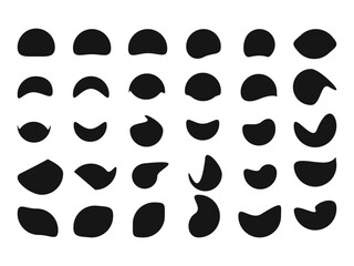 Blob shape organic set. Random black cube drops simple shapes. - obrazy, fototapety, plakaty
