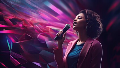 During a public speaking engagement, a young African American woman from the business world shares insights.