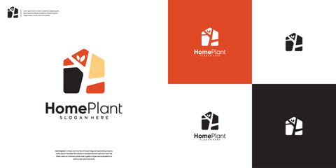 abstract icons beauty home plants logo design