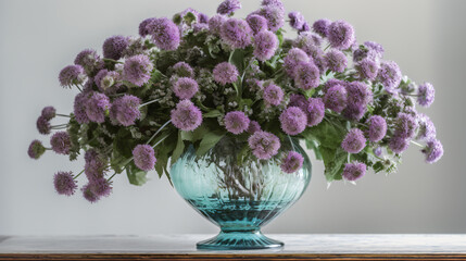 Ageratum blooms in full splendor.
