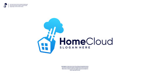 Home and cloud digital logo design
