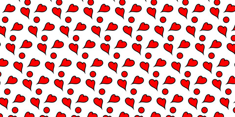 Valentine's day pattern with red hearts on background. Cute hearts pattern vector illustration. Valentine's Day background.