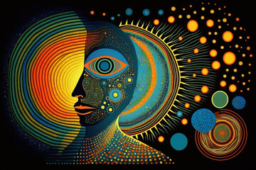 ENew Collection · The shaman · Visionary art  · healing energy · mystical art · chakra · awakening · ancestral energy · spiritual art - obrazy, fototapety, plakaty