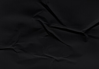 Obraz premium Black Crumpled Paper Background
