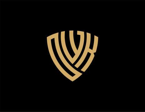 OWK creative letter shield logo design vector icon illustration
