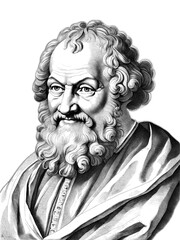 Fototapeta premium Portrait of Democritus, generative AI