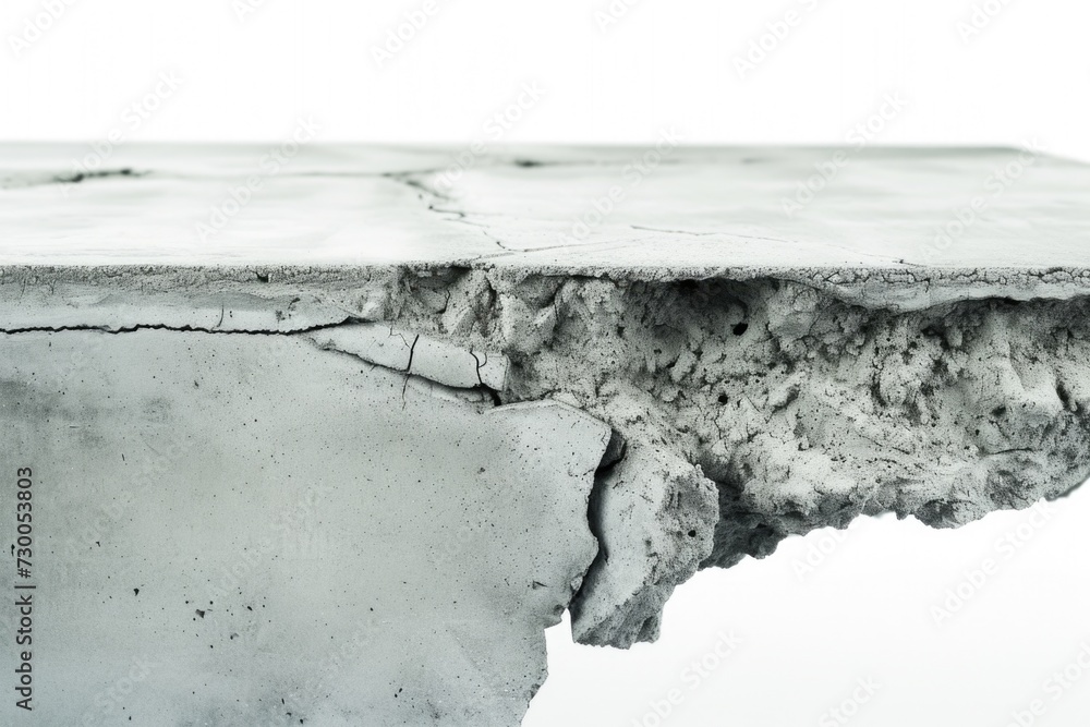Aufkleber A close up view of a concrete table with a white background. Suitable for various design projects