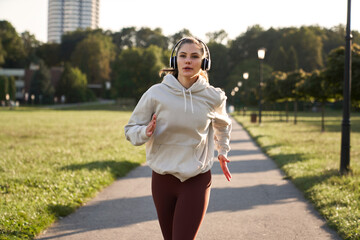 Young woman jogging in the park