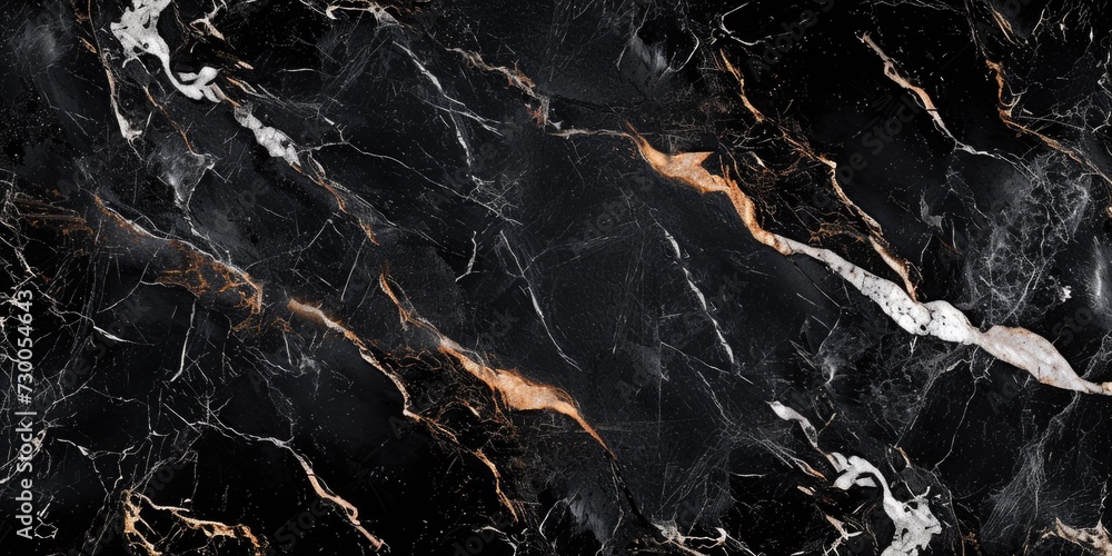 Aufkleber A detailed close-up view of a black marble surface. Perfect for adding a touch of elegance and sophistication to any design project