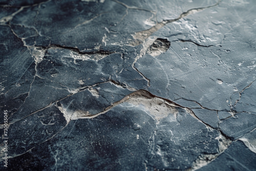 Aufkleber A close-up view of a crack in a rock. This image can be used to depict natural formations, geological processes, or as a background texture for various design projects