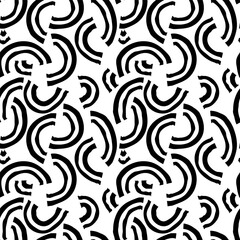 Fashion abstract contemporary seamless pattern with dry brush crayon charcoal lines. Graphic squiggle vector. Modern trendy Vector. Grunge, texture pattern for textile prints