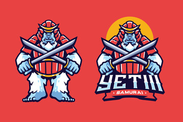 Yeti samurai mascot character design