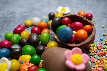 Fototapeta na wymiar Easter sprinkles and sweets for Easter