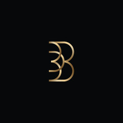 Abstract Letter B and 3 Logo
