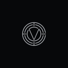 Fototapeta premium Letter V Vault Door Logo