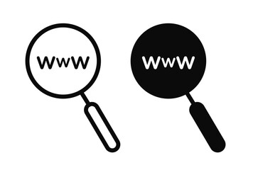 Internet Navigation Line Icon. Web Browsing icon in black and white color.