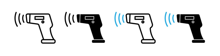 Temperature Gauge Line Icon. Thermal Measurement icon in black and white color. - obrazy, fototapety, plakaty