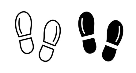 Active Tread Line Icon. Walking Footprint icon in black and white color.