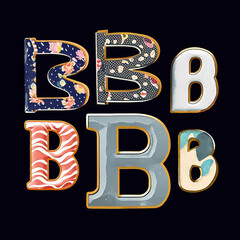 Whimsical collection of a various B letter in a fusion style. - 730059435
