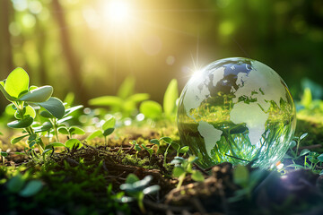 Sunlit Globe Amidst Green Vegetation
