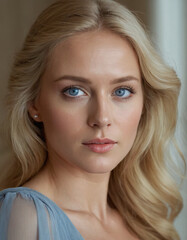 Fototapeta premium cute tender blonde with blue eyes, portrait