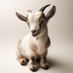 goat on white background
