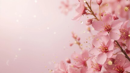 flowers on pink background.