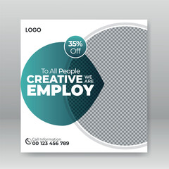 Creative modern social media post template, Corporate professional marketing agency web banner design