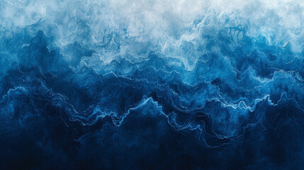 Abstract watercolor paint wave background with gradient deep blue color and liquid fluid grunge...