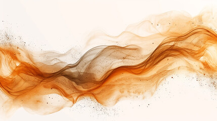 Abstract watercolor paint wave background with gradient brown color and liquid fluid grunge...