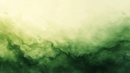 Abstract watercolor paint wave background with gradient light green color and liquid fluid grunge...