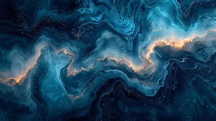 Foto op Plexiglas Abstract watercolor paint wave background with gradient dark color and liquid fluid grunge texture. Mysterious night wave for graphic resource background.  © Dani Shah 