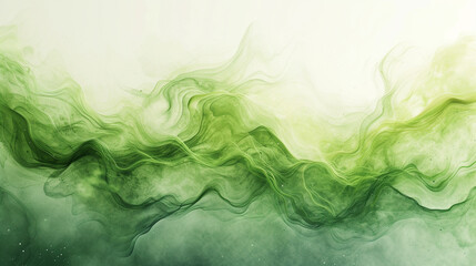Fototapeta na wymiar Abstract watercolor paint wave background with gradient light green color and liquid fluid grunge texture. Fresh grass wave for graphic resource background. 