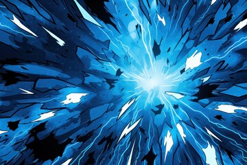 blue abstract comic-style flash light background 