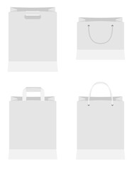 white paper shopping bag stock vector illustration