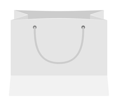 white paper shopping bag stock vector illustration
