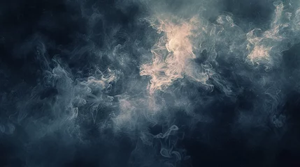 Fotobehang Dark smoke on dark color abstract watercolor background.  © Dani Shah