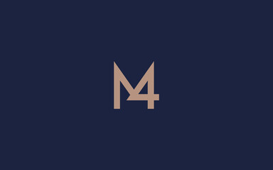 letter m with number 4 logo icon design vector design template inspiration