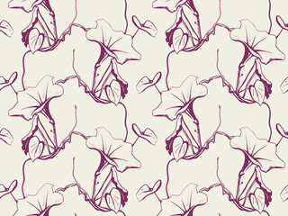 Floral pattern seamless vector background. Foliage and flower wallpaper design of nature.