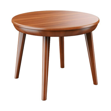 3D Rendering of a Wooden Table on Transparent Background - Ai Generated