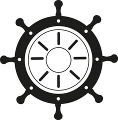 Silhouette d'un gouvernail de bateau sur fond blanc  © guitou60