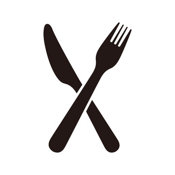 recommend clip art: Fork and knife silhouette icon