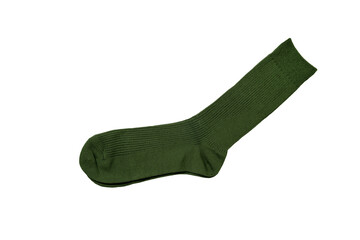 Pair of green socks on an isolated white background