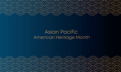 May Asian American and Pacific Islander Heritage Month. Illustration with text, Chinese pattern. Asia Pacific American Heritage Month, Vector © la vector